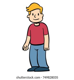 blonde boy standing
