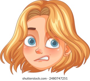 Blonde cartoon character with a surprised expression