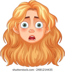 Blonde character with a shocked facial expression