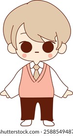 Blonde Chibi Boy Cute Illustration