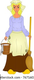 blonde cinderella in old clothes