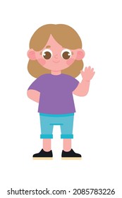 blonde cute girl icon flat