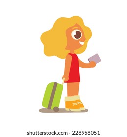 blonde to do registration, cartoon flat style vector illustration.