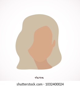Blonde female Isolated on a white background