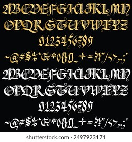 Blonde Fraktur Font, Capital Letters, Small Letters, Numbers, Signs And Symbol