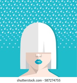 Blonde girl with bangs