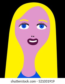 blonde girl with blue eyes