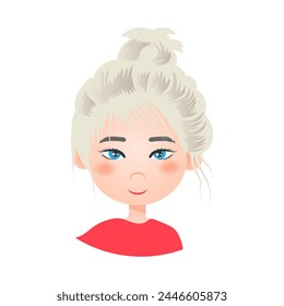 Blonde Girl. A flat icon. Vector illustration