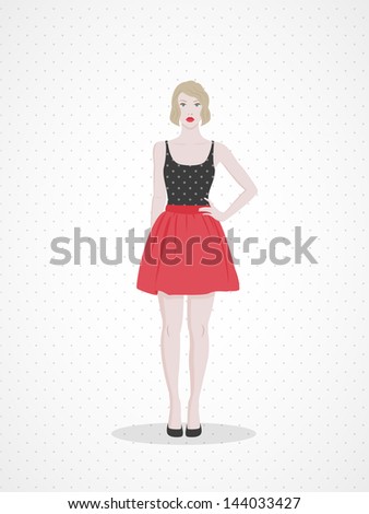 Blonde girl front view