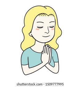 Blonde Girl Prayer Cartoon Vector Stock Vector (Royalty Free ...