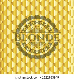 Blonde gold emblem. Scales pattern. Vector Illustration. Detailed.