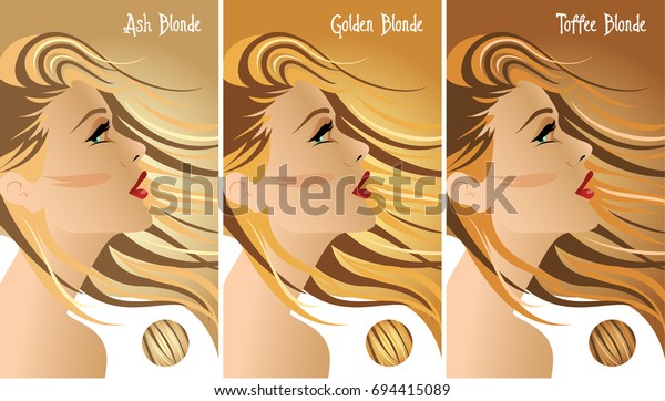 Blonde Hair Colors Chart Stock Vector Royalty Free 694415089