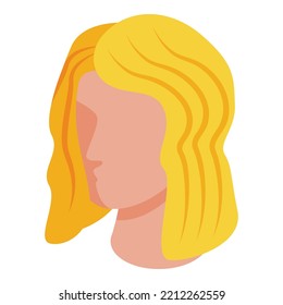 Blonde hair icon isometric vector. Woman girl. Blondy curly