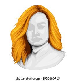 Vector de peluca rubia aislado en fondo blanco