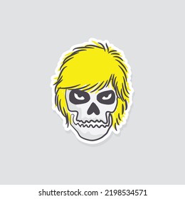 blonde haired boy with skull mask