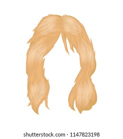 
Blonde hairs of a women with shoulder length in bob cut style 
