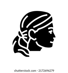 blonde hairstyle glyph icon vector. blonde hairstyle sign. isolated symbol illustration
