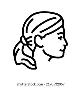 blonde hairstyle line icon vector. blonde hairstyle sign. isolated contour symbol black illustration