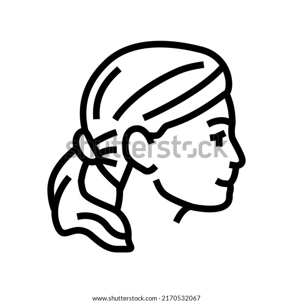 blonde hairstyle line icon\
vector. blonde hairstyle sign. isolated contour symbol black\
illustration