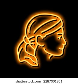 blonde hairstyle neon light sign vector. blonde hairstyle illustration