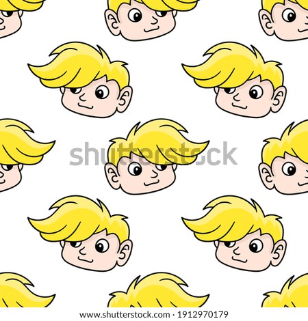 blonde hansome boy seamless pattern textile print. Great for summer vintage fabric, scrapbooking, wallpaper, giftwrap. repeat pattern background design
