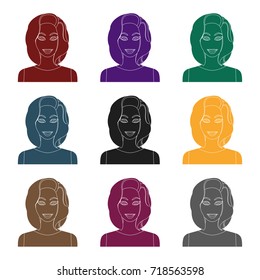 Blonde icon in black style isolated on white background. Woman symbol stock vector illustration.