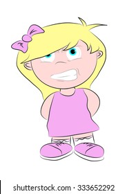 blonde little girl Angry