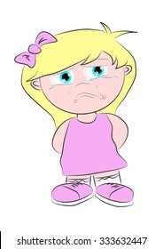 blonde little girl Crying