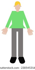 Blonde male full body Simple vector
