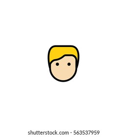 Blonde man flat icon
