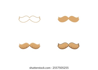 blonde man mustache icon made in various styles