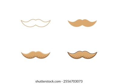 blonde mustache icon outline,flat,cartoon style