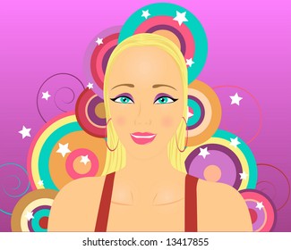 Blonde on color background