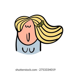 Blonde portrait and long