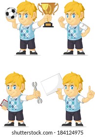 Blonde Rich Boy Customizable Mascot 18