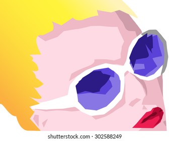 blonde in sunglasses