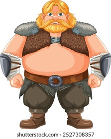 Blonde Viking warrior with armor and fur