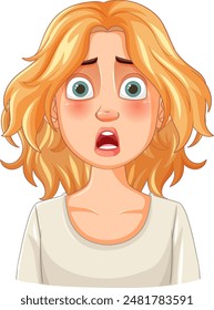 Blonde woman with shocked facial expression