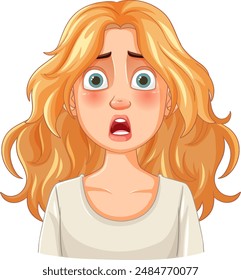 Blonde woman with shocked facial expression