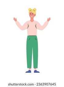 blonde woman standing isolated icon vector