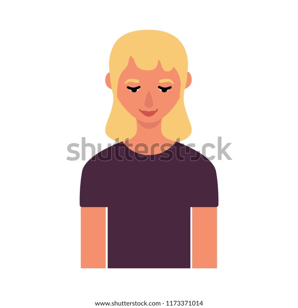 Blonde Young Woman Flat Avatar Social Stock Vector Royalty Free