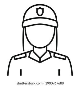 Blondie policeman icon. Outline blondie policeman vector icon for web design isolated on white background