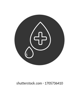 Icono de vector de línea negrita de ayuda sanguínea