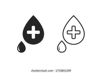 Blood Aid Bold Line Vector Icon Set