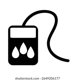 Icono del dispositivo del análisis de sangre, en fondo transparente, diseño de línea plana, Ilustración vectorial