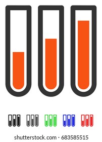 Blood Analysis flat vector illustration with colored versions. Color blood analysis icon variants with black, gray, green, blue, red.