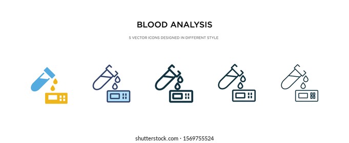 blood analysis icon in different style vector illustration. two colored and black blood analysis vector icons designed in filled, outline, line and stroke style can be used for web, mobile, ui