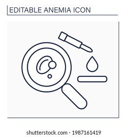 Blood analysis line icon.Complete blood count. Health protection. Anemia disease concept. Isolated vector illustration. Editable stroke