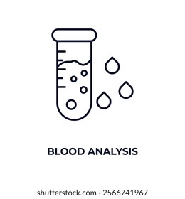 blood analysis outline icon. Linear vector from medical concept. Thin line blood analysis icon isolated on white background
