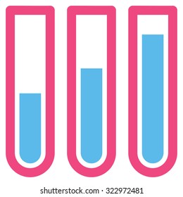 Blood Analysis vector icon. Style is bicolor flat symbol, pink and blue colors, rounded angles, white background.
